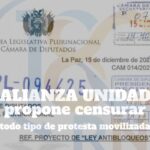 la bancada de Samuel Doria Medina propone censurar todo tipo de protesta